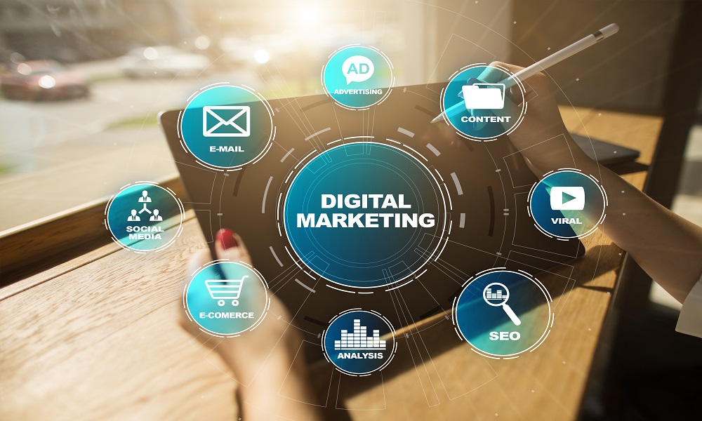Digital marketing technology concept Internet Online Search Engine Optimisation SEO SMM Video Advertising - ODMT Digital Marketing Course in Chittoor